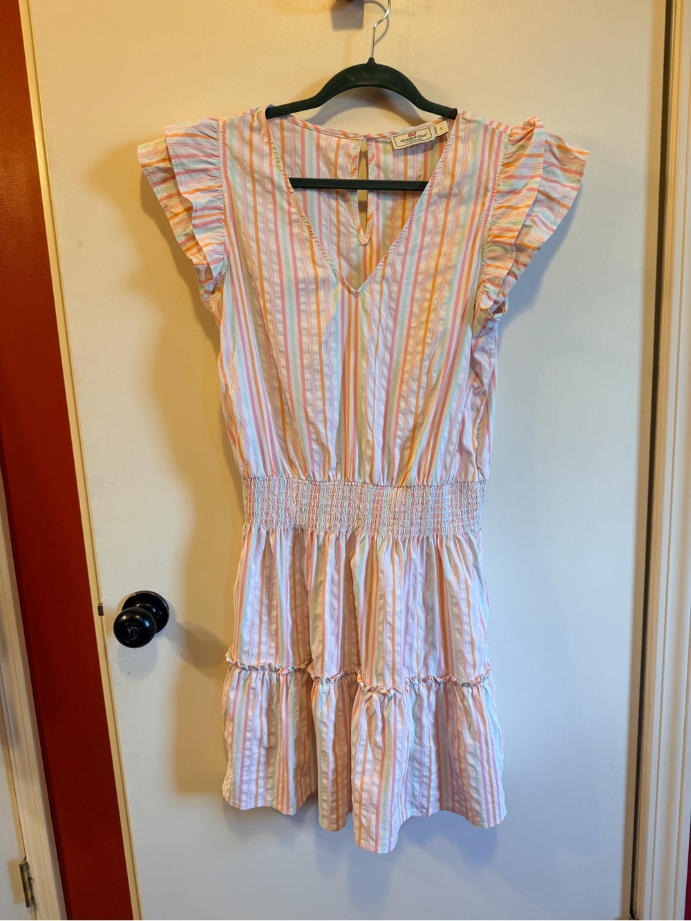 Women’s Vineyard Vines Striped Ruffle-Sleeve Dress Sz. S